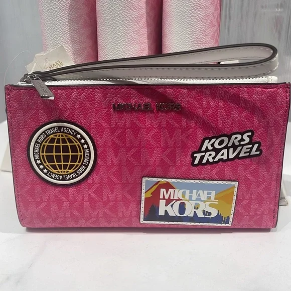 Michael Kors Jet Set Travel Lg Embellished Signature Logo Wristlet
Dragonfruit - Picture 16 of 16